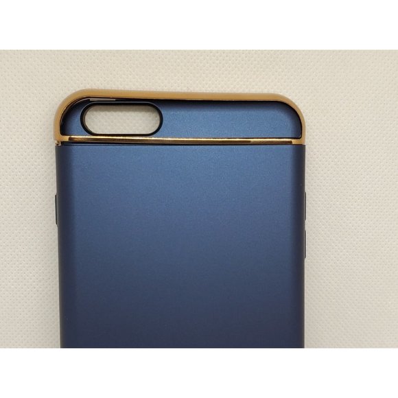 iPhone 6/6s Blue Gold Trim 2300mAh Battery Charger Phone Case C10-2-07 - Picture 7 of 12